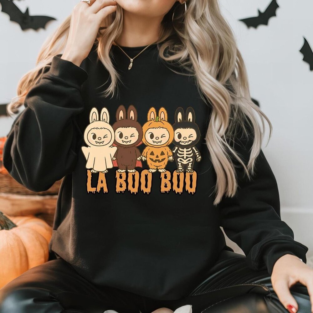 Labobo Halloween Spooky Cartoon Character Labubu Sweatshirt, Halloween Gift